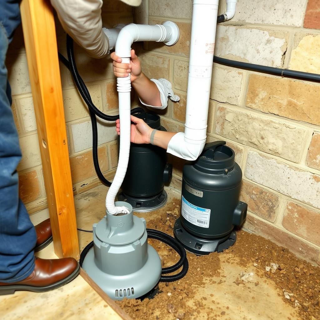 Sump pump installation by plumber in New York